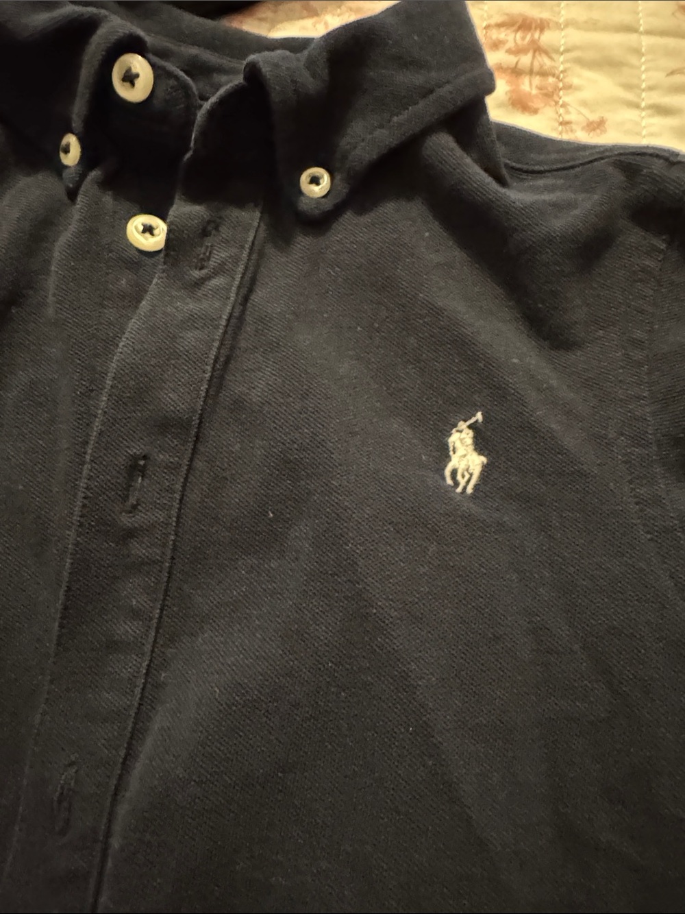 Ralph Lauren Navy Polo Shirt with White Embroidered Pony